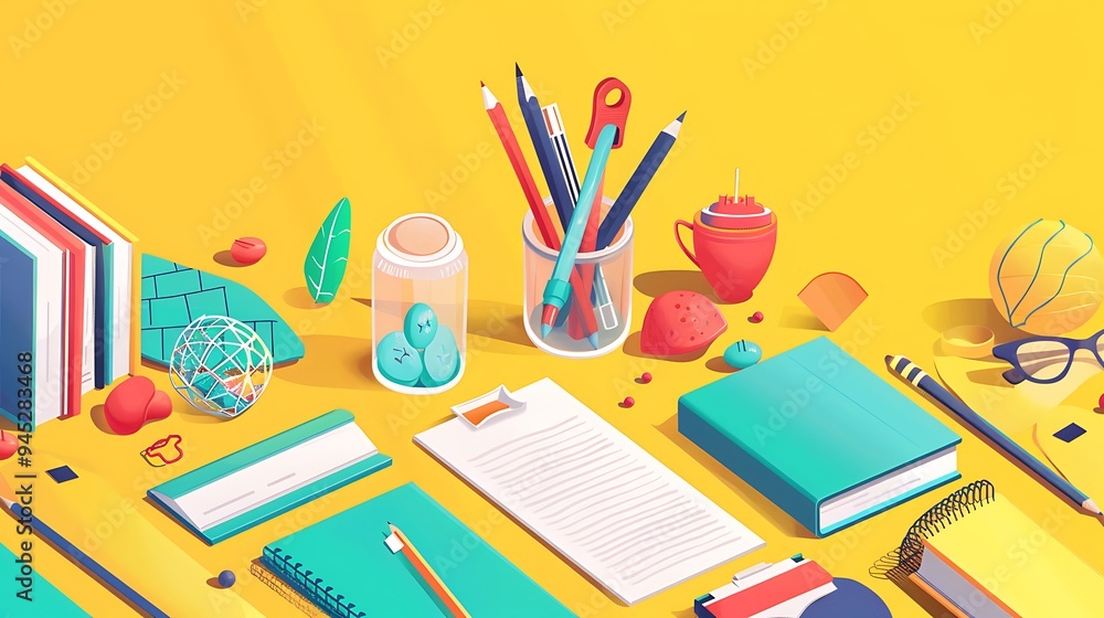 Back to School Supplies Illustration Back to School Supplies Illustration