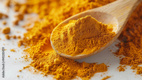 Turmeric powder spread acro...