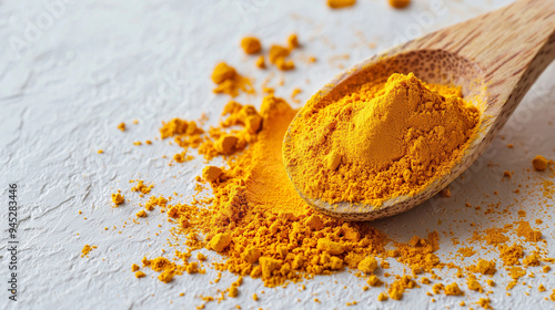 Turmeric powder spread acro...