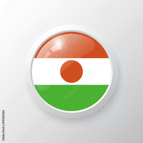 Photography 3D Button with Niger flag