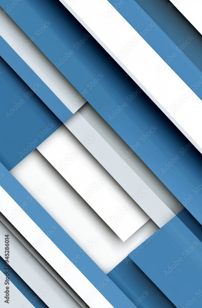 Fototapeta premium Abstract blue and white background with glass texture and geometric pattern design