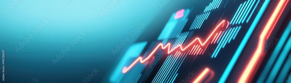 Abstract digital financial chart showing growth trend. Technology, business, and economic success concept. Abstract digital financial chart showing growth trend. Technology, business, and economic success concept.