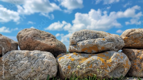 Stone Wall Under Blue Sky