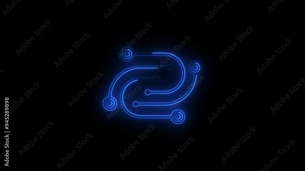abstract glowing Neon line electronic logo concept system illustration abstract glowing Neon line electronic logo concept system illustration