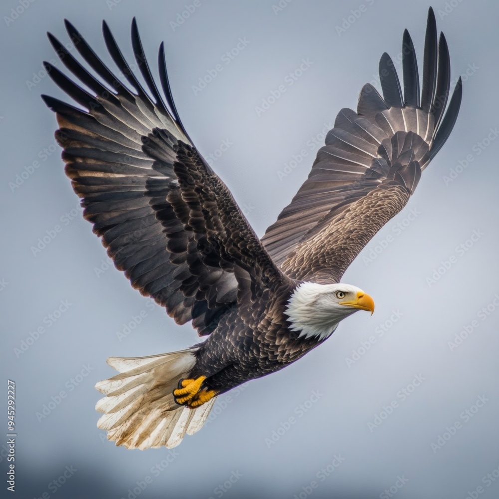 Fototapeta premium Majestic eagle soaring through the sky regal presence