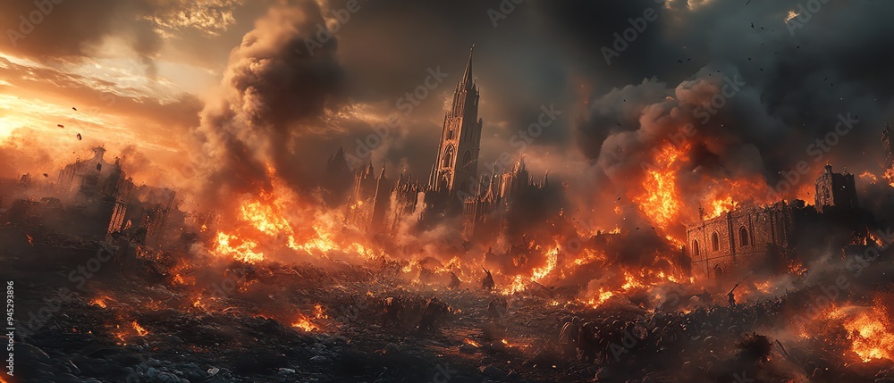 Highresolution 4K image of a brutal religious conflict Highresolution 4K image of a brutal religious conflict