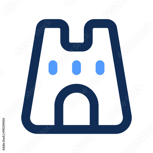 sand castle outline color icon