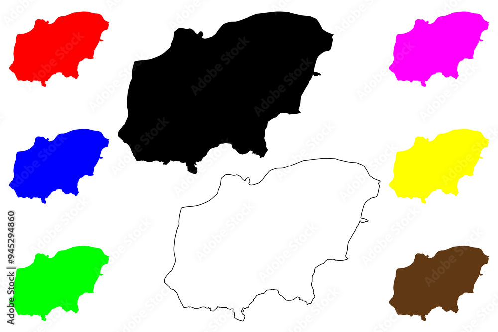 Obraz premium Usak (Provinces of the Republic of Turkey) map vector illustration, scribble sketch Uşak ili map