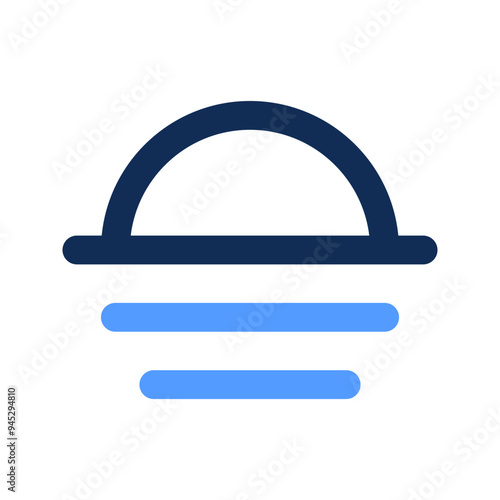 sunset outline color icon