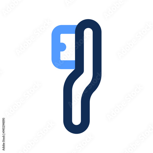 Tooth brush outline color icon