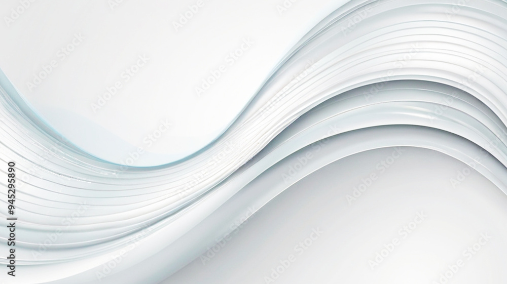 Obraz premium Abstract White Wavy Background with Smooth Curves