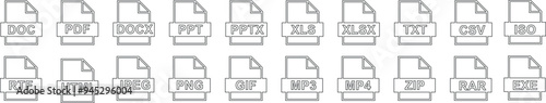 diverse file format icon set