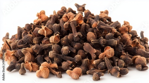 heap of cloves on a white background  photo