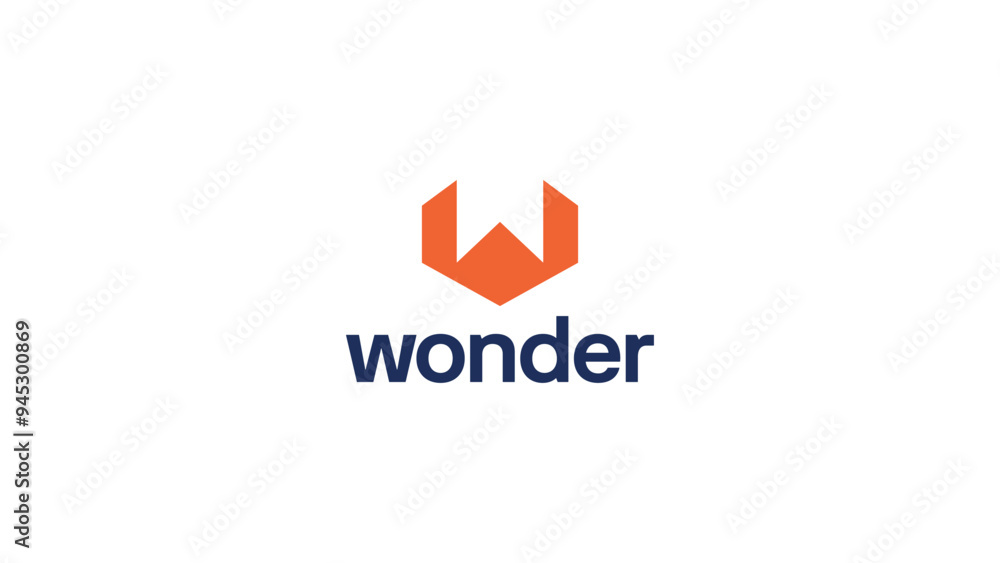 letter W orange logo design letter W orange logo design