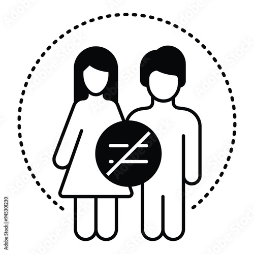Difference. Emphasizing the uniqueness and individuality within diverse communities. Vector outline icon.