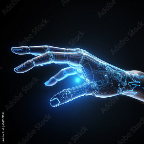 Futuristic Robot Hand Reaching Out