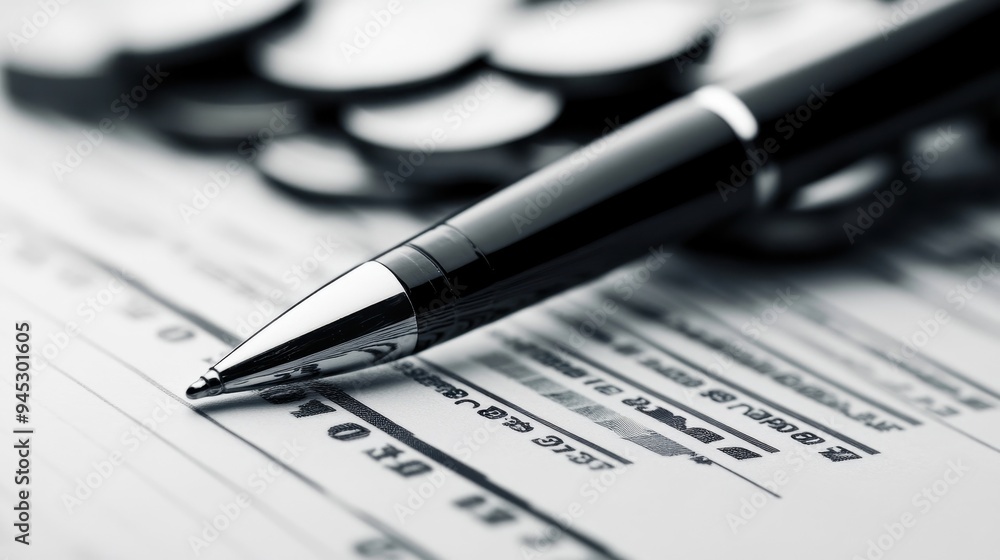 Financial Planning with Pen on Document, Finance Analysis, Investment Strategies, Business Development, and Accounting Review Financial Planning with Pen on Document, Finance Analysis, Investment Strategies, Business Development, and Accounting Review