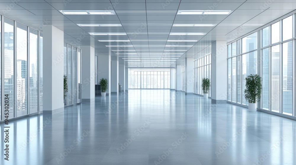 Empty Office Space with City Views Empty Office Space with City Views
