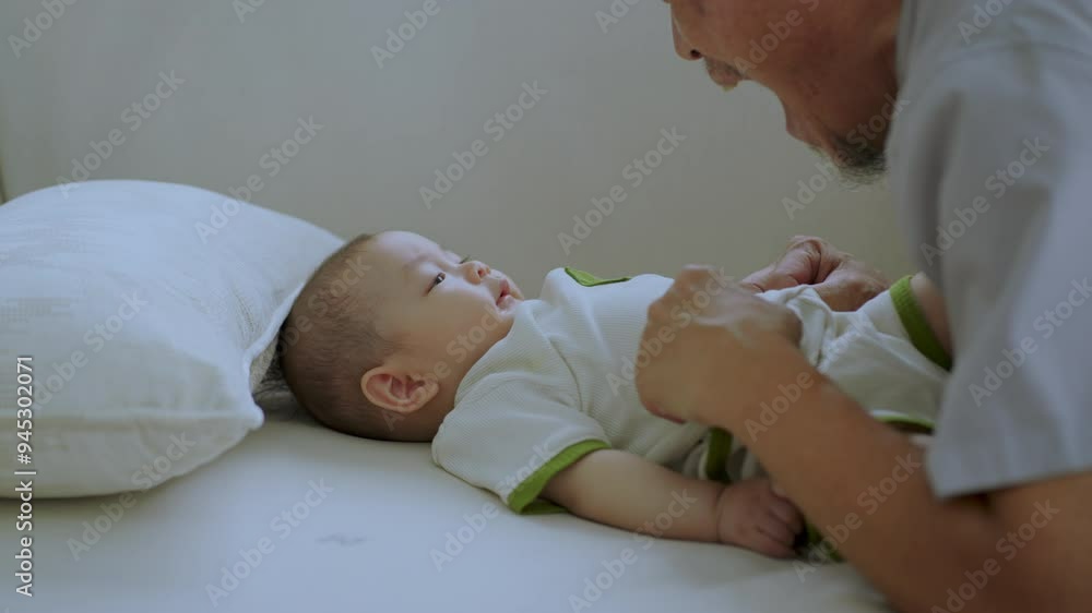 Grandparent with asian baby. Human relationship Grandparent with asian baby. Human relationship
