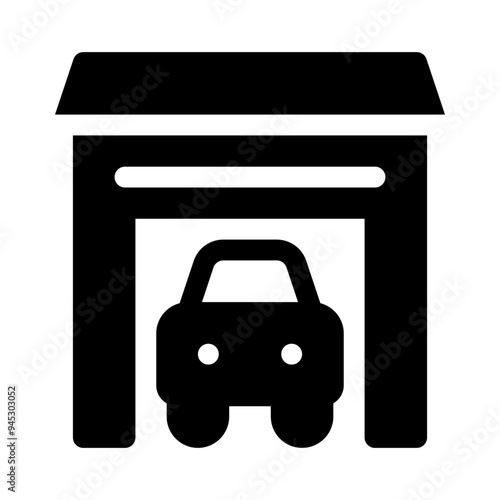 garage glyph icon