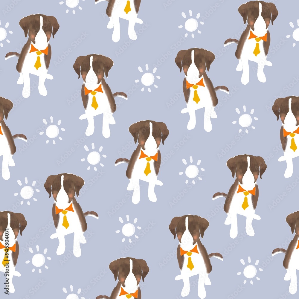 Cute faceless dogs hand drawn random pattern. Illustration small dog and sun seamless pattern crayon drawing style. Cute dogs pattern use for fabric, textile, home decoration elements, wrapping paper. Cute faceless dogs hand drawn random pattern. Illustration small dog and sun seamless pattern crayon drawing style. Cute dogs pattern use for fabric, textile, home decoration elements, wrapping paper.