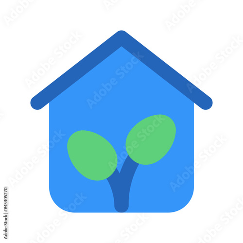 eco house flat icon