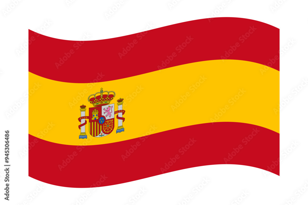 Vector illustration of wavy Spain flag on transparent background Vector illustration of wavy Spain flag on transparent background