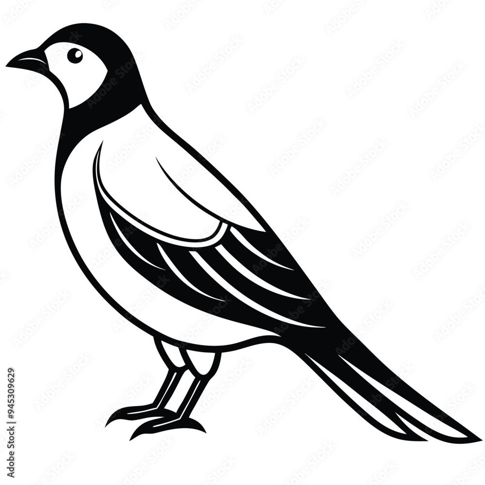 Obraz premium Black bird vector art illustration