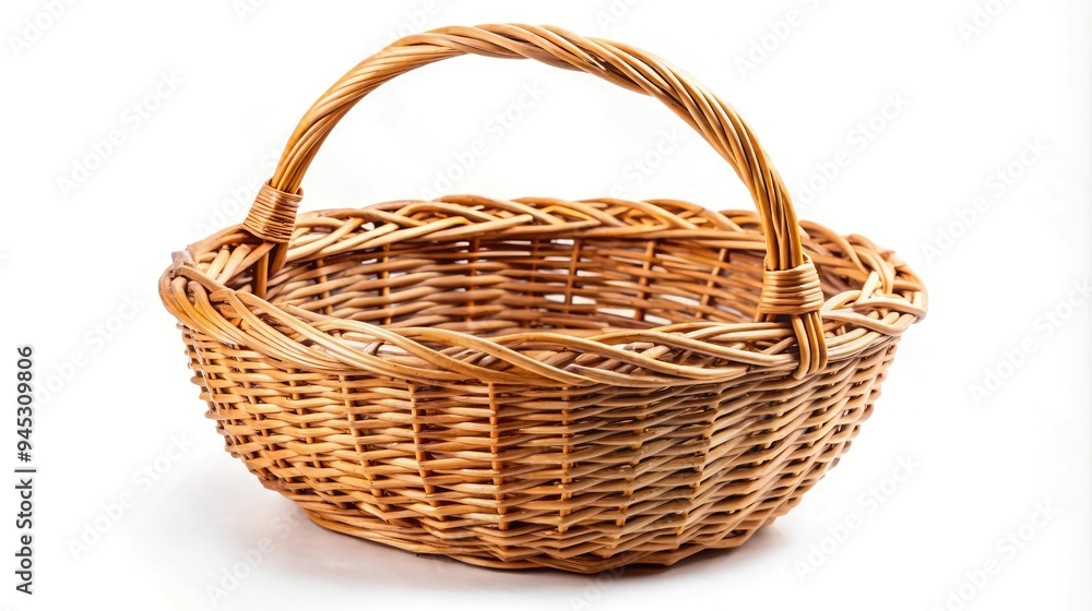 Handmade wicker basket isolated on white background Handmade wicker basket isolated on white background