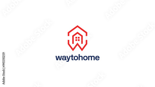 Creative modern style house with W sign logo design template