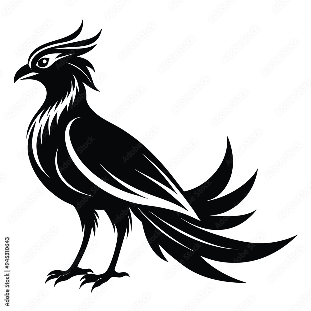 Obraz premium Black bird vector art illustration
