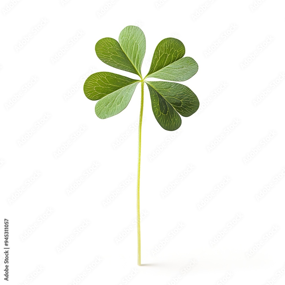 Clover isolated on white background, St. Patrick's Day symbol, full depth of field Clover isolated on white background, St. Patrick's Day symbol, full depth of field