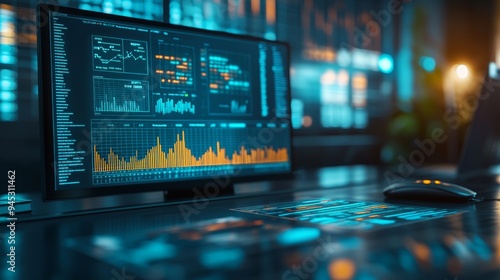 Wallpaper Mural Close-up of economic policy charts and reports on a virtual desk, policymakers engaging in discussion, concept of economic strategy formulation Torontodigital.ca