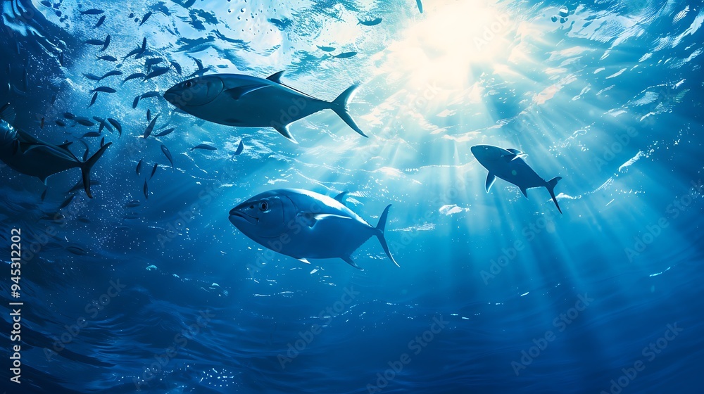 Obraz premium Sunlight Through the Ocean