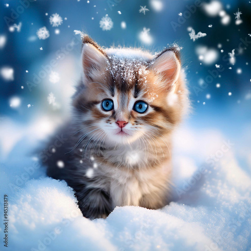子猫と雪