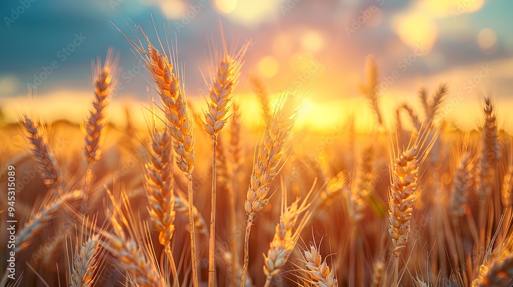 Close up of a agriculture scenery in the field, wheat field, farming background Close up of a agriculture scenery in the field, wheat field, farming background