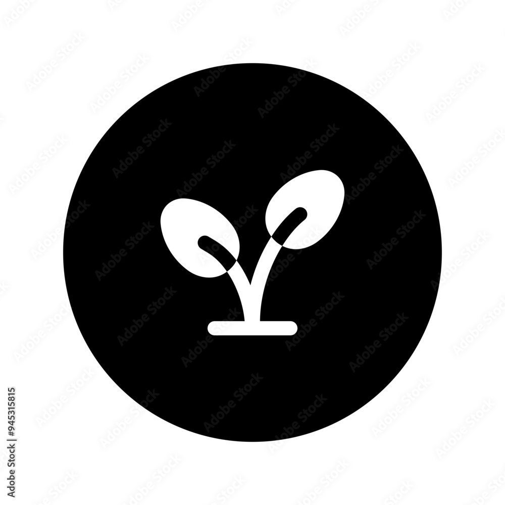 plant glyph circular icon