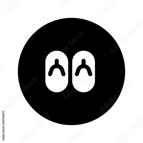 slipper glyph circular icon