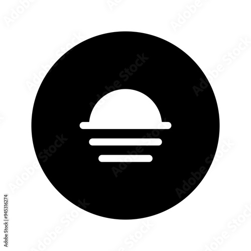 sunset glyph circular icon