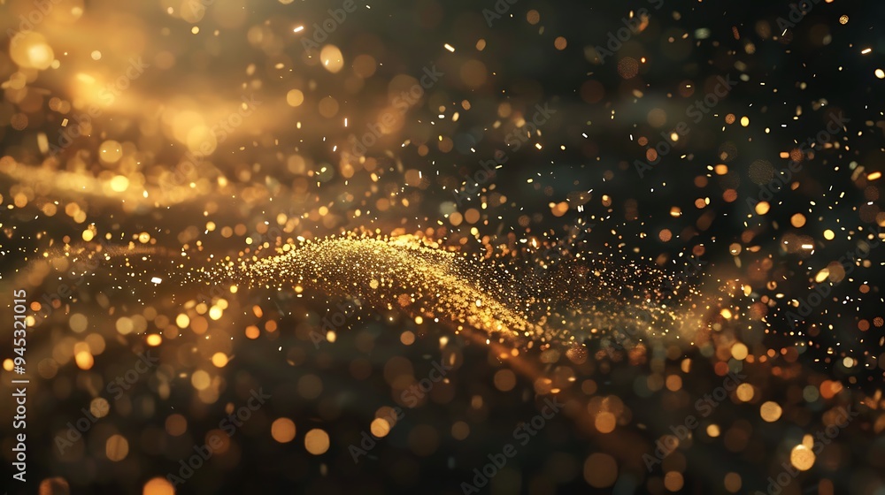 Obraz premium Golden Lights and Glitter Abstract Background