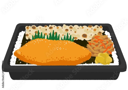 のり弁当のイラスト