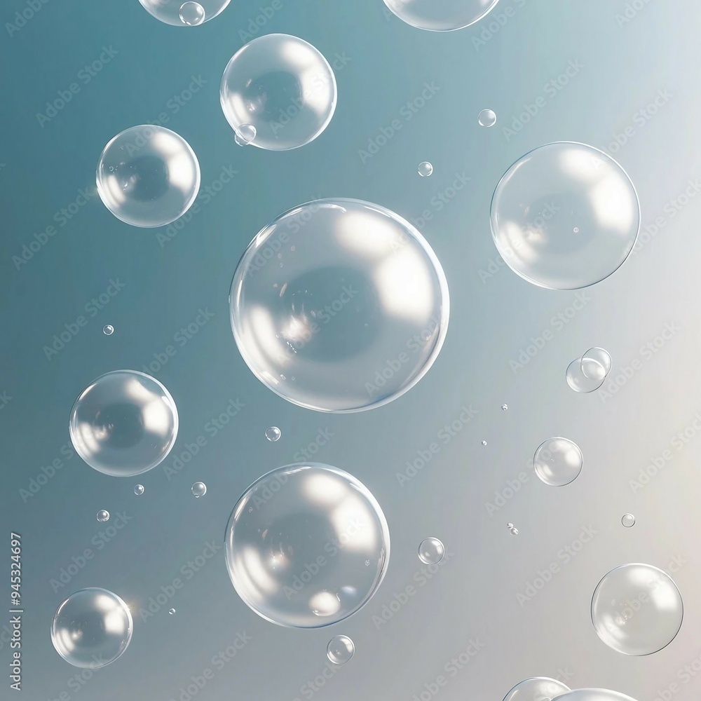Realistic shiny water or soap bubbles Realistic shiny water or soap bubbles