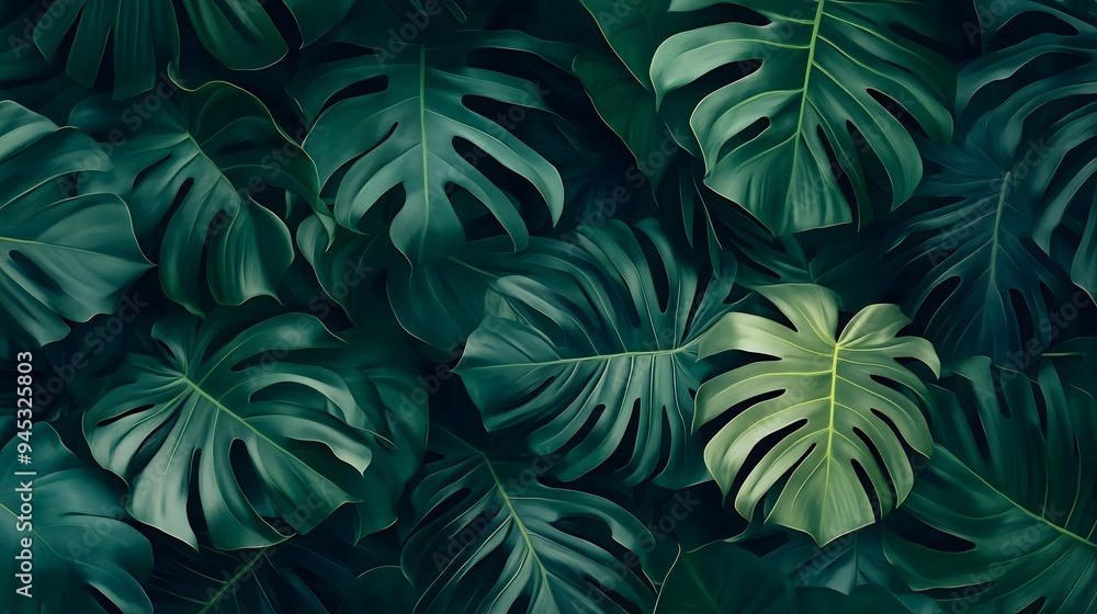 backdrop with lush tropical leaf patterns backdrop with lush tropical leaf patterns