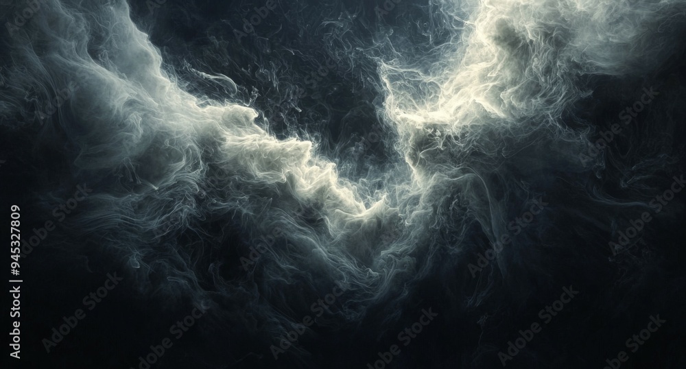 Ethereal light patterns in a black void, resembling a nebula Ethereal light patterns in a black void, resembling a nebula
