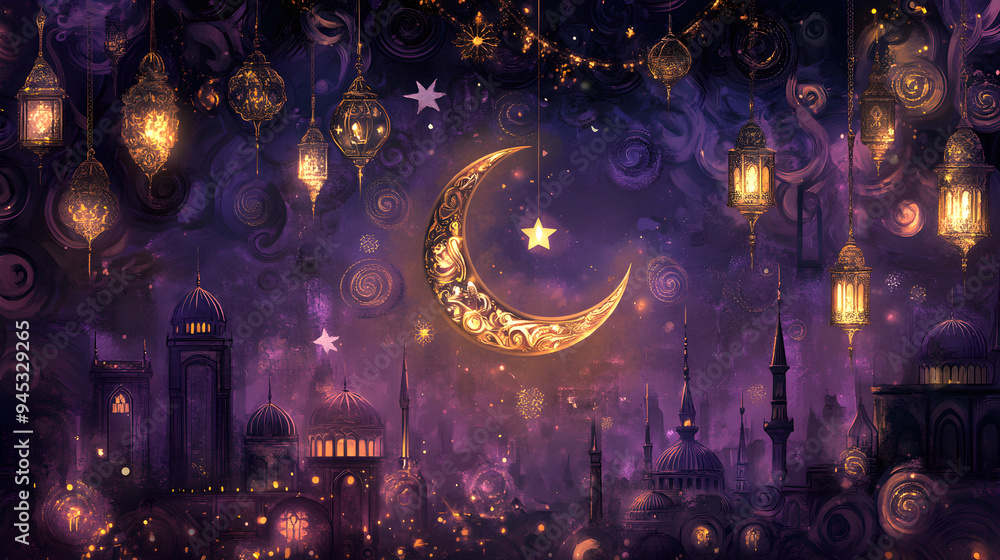 Ramadan Eid Mubarak simple minimalist background. AI generative. Ramadan Eid Mubarak simple minimalist background. AI generative.