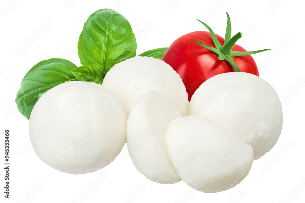 Mini mozzarella balls isolated on white background with full depth of field. Mini mozzarella balls isolated on white background with full depth of field.