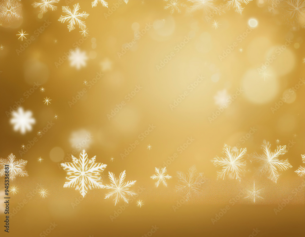 abstract yellow winter background with snowflakes and bokeh lights abstract yellow winter background with snowflakes and bokeh lights