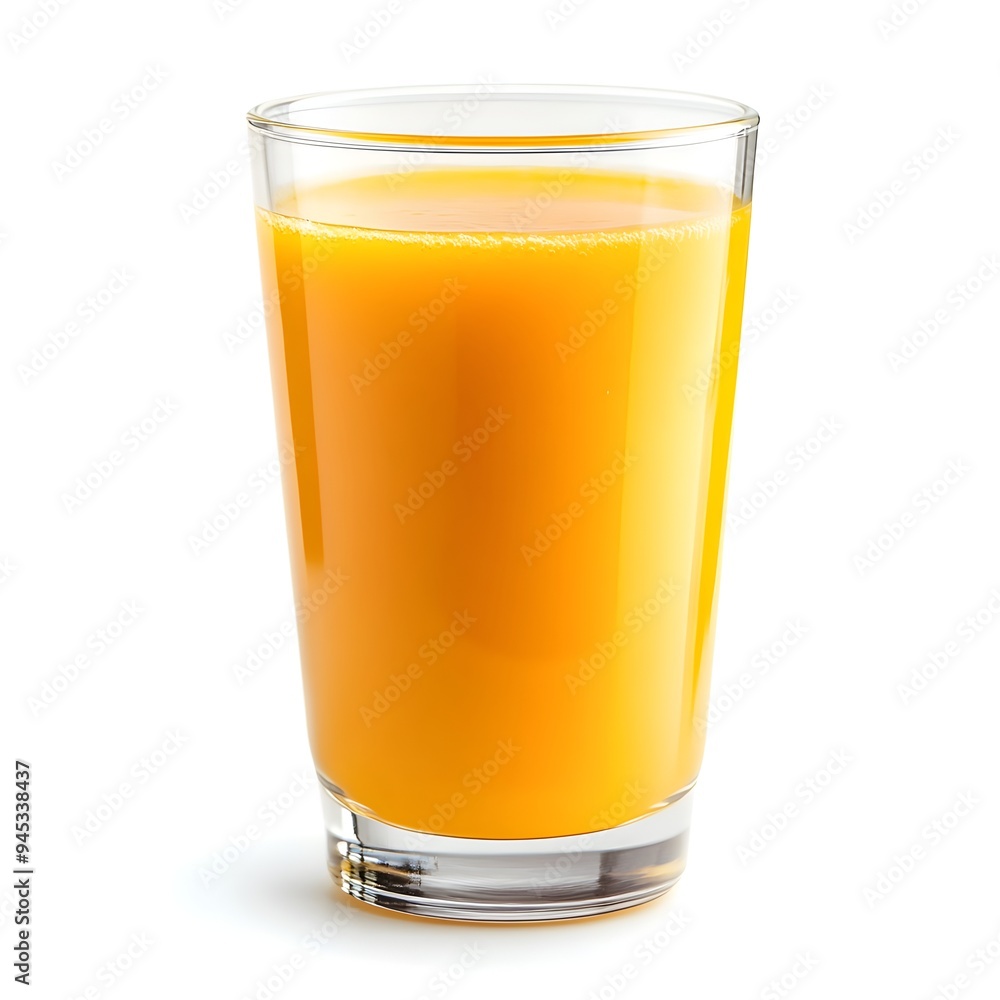 A Photograph of a Delightful Glass of Freshly Squeezed Mango Juice Placed Centrally Against a Clean White Background Capturing the Essence of a Healthy and Revitalizing Summer Beverage A Photograph of a Delightful Glass of Freshly Squeezed Mango Juice Placed Centrally Against a Clean White Background Capturing the Essence of a Healthy and Revitalizing Summer Beverage