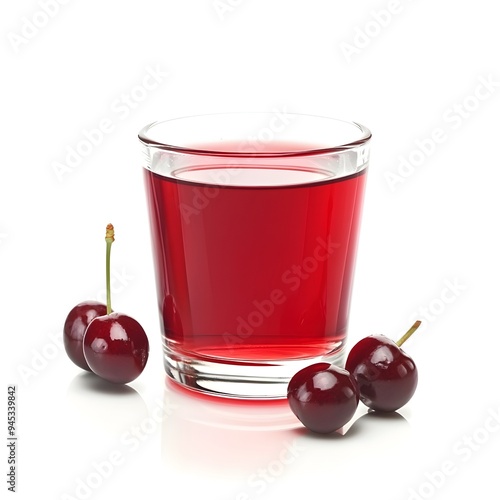 Wallpaper Mural Vibrant Cherry Juice Served in a Sleek Glass Centered and Highlighted Against a Flawless White Background for a Minimalist Elegant Presentation Torontodigital.ca