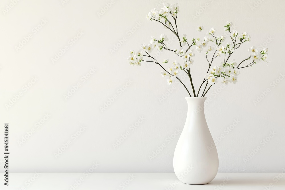 Minimalist Still Life of a White Vase with Fresh Flowers in a Brightly Lit Room Showcasing Simplicity Beauty and the Serenity of a Clean Modern Space Minimalist Still Life of a White Vase with Fresh Flowers in a Brightly Lit Room Showcasing Simplicity Beauty and the Serenity of a Clean Modern Space